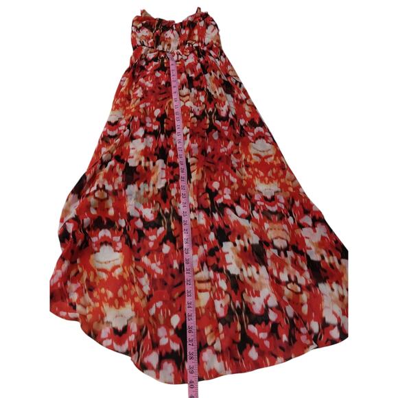 GUESS Flowy Maxi Midi Dress S Floral Bright Tropical Travel Vacation Trip‎ Party - Picture 4 of 11